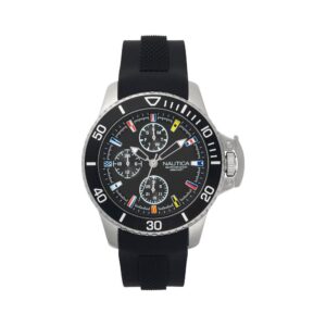 Relogio Nautica Bandeiras Marítimas 45mm Preto
