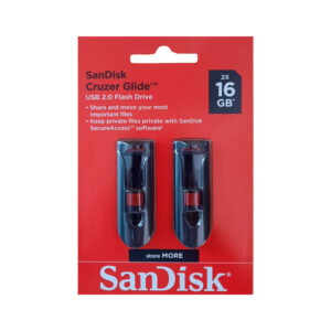 Pen Drive 16gb Sandisk Cruzer Glide Embalagem Com 2 Un 16gb